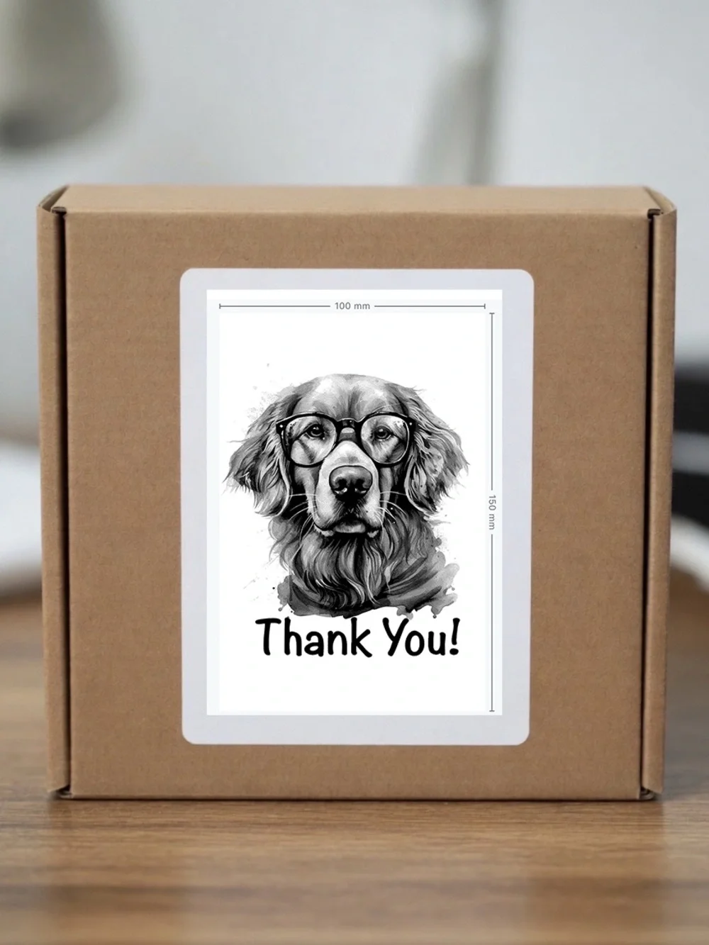 Golden Retriever Thank You Stickers  4”x6”-100ct.